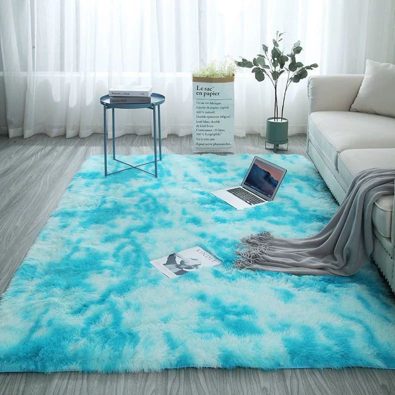 Tie-dye living room rug
