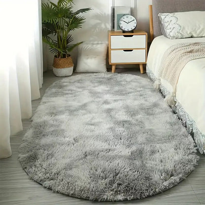 Tie-dye plush rug