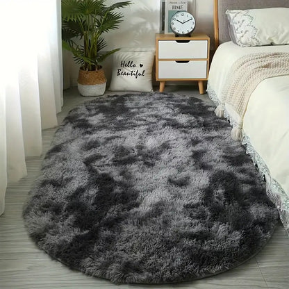 Tie-dye plush rug