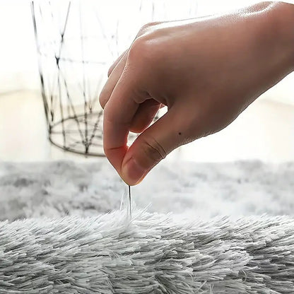Tie-dye plush rug
