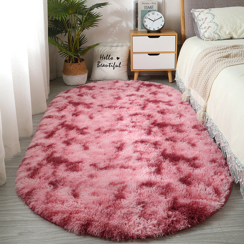 Tie-dye plush rug