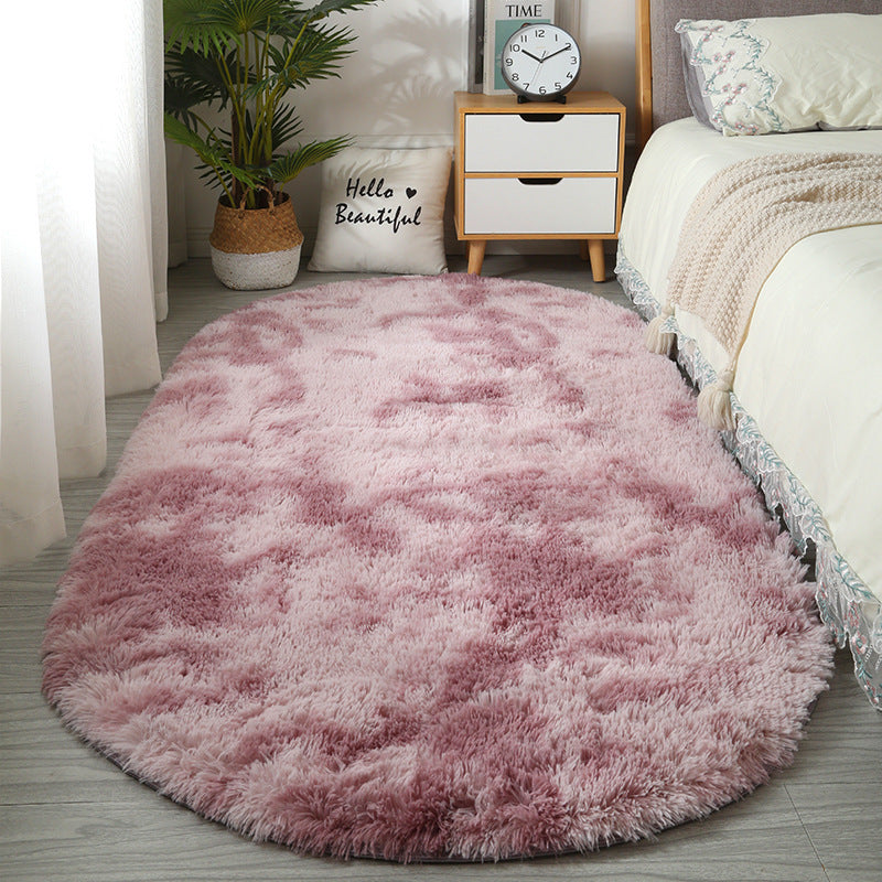 Tie-dye plush rug