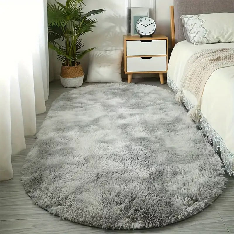 Tie-dye plush rug