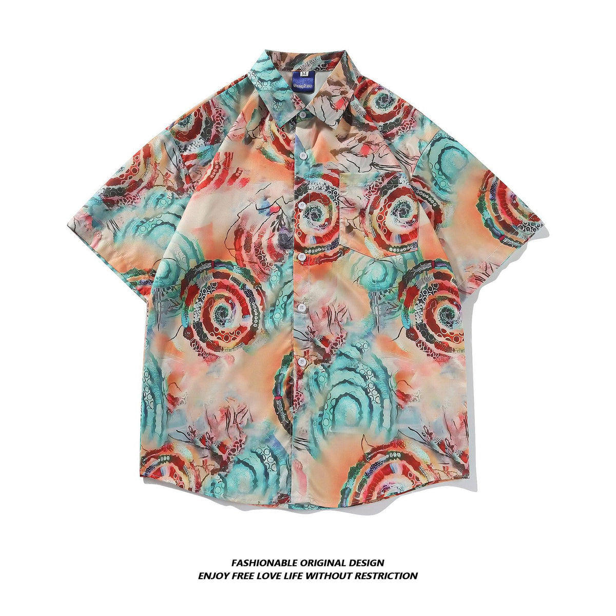 Tie-Dye Shirt Men's Short-Sleeved