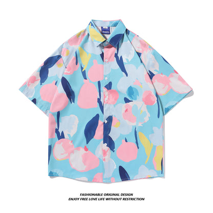Tie-Dye Shirt Men's Short-Sleeved