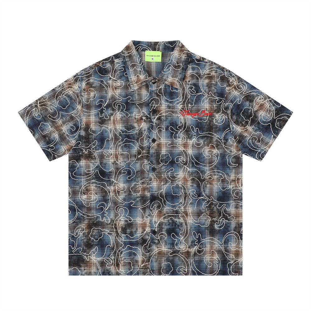 Tie-dye short-sleeve shirt