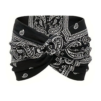 Tie Knot Retro Cashew Wide Edge Tie Dye Headband Turban