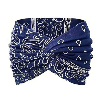 Tie Knot Retro Cashew Wide Edge Tie Dye Headband Turban