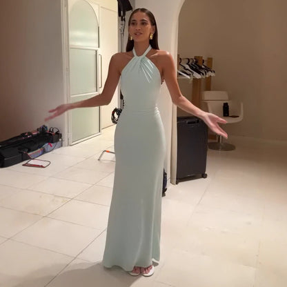 Tie-waist halter neck dress