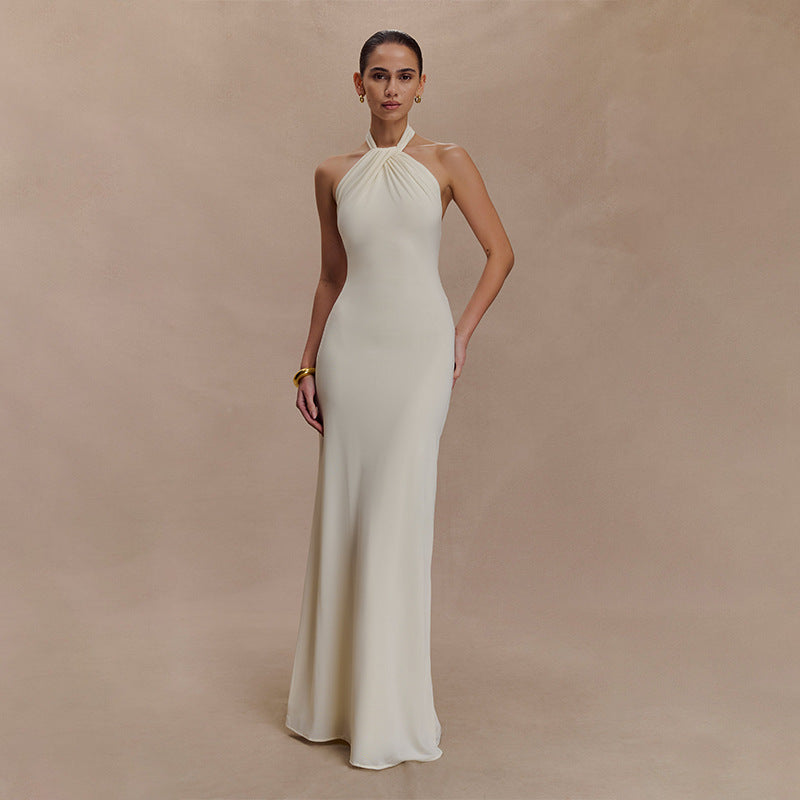 Tie-waist halter neck dress