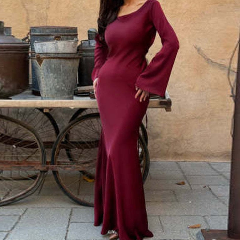 Tie-Waist Long Sleeve Dress