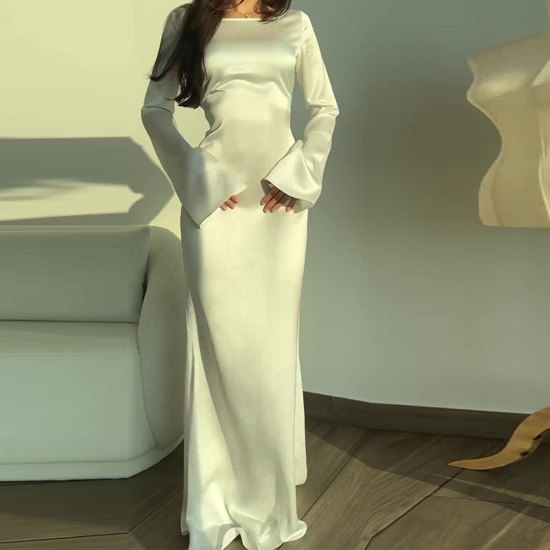 Tie-Waist Long Sleeve Dress