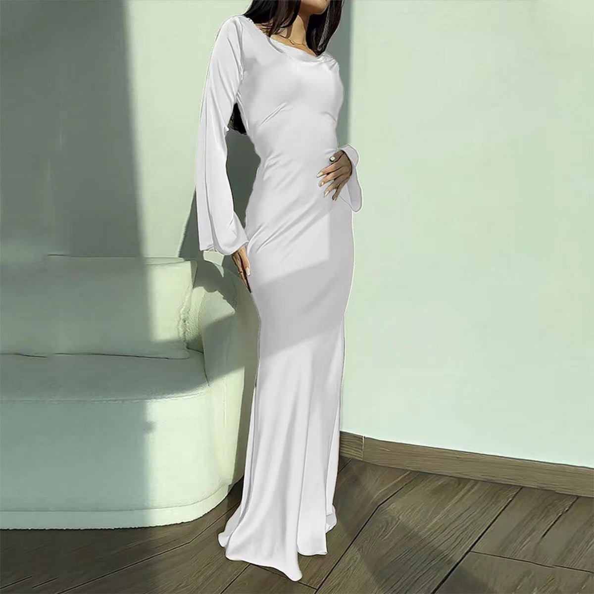 Tie-Waist Long Sleeve Dress