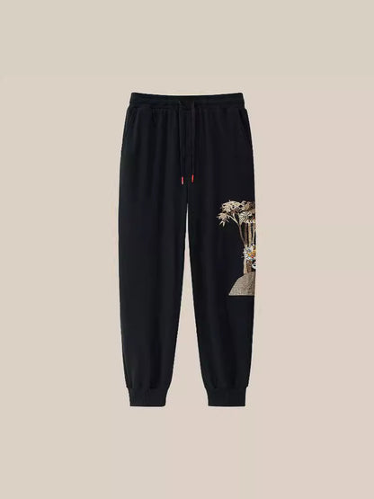 Tiger Embroidered Sweatpants
