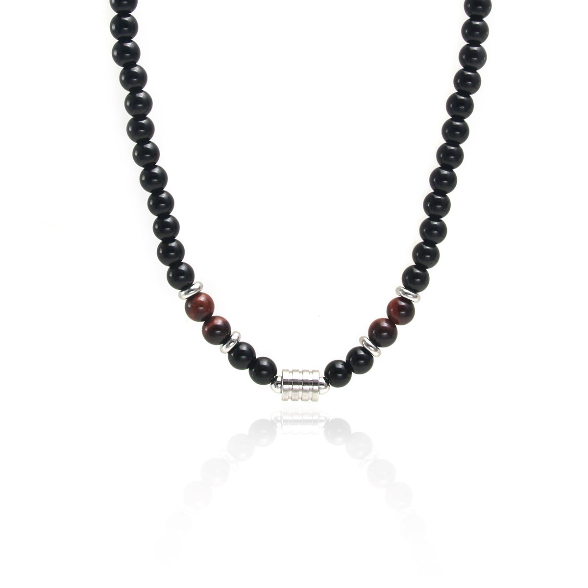 Tiger Eye Stone Bead Necklace with OT Clasp