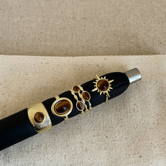 Sunflower Tiger Eye Ring Gold Plated