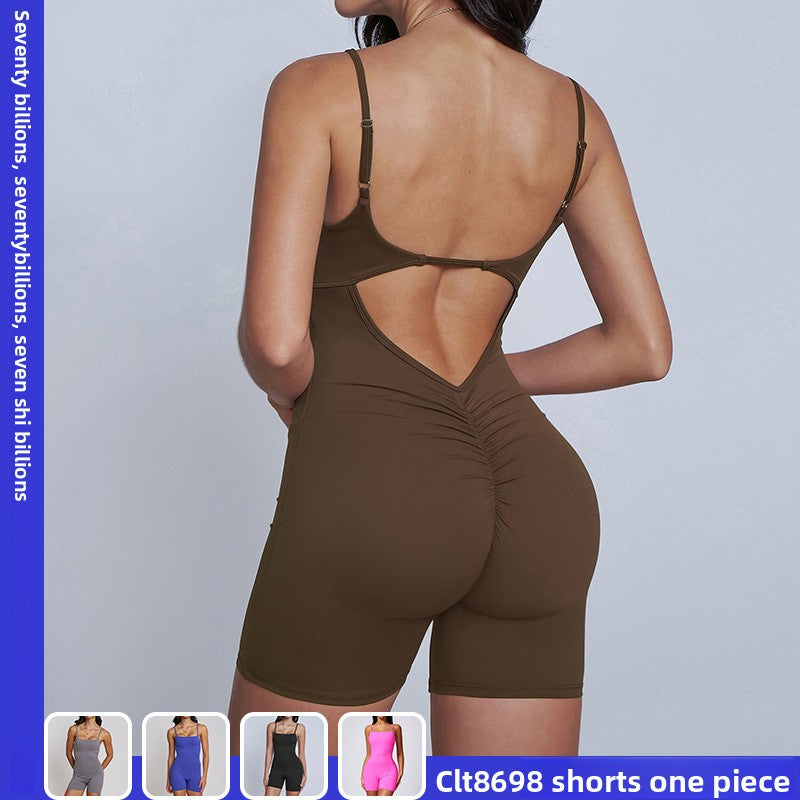 Tight-fitting one-piece yoga suit