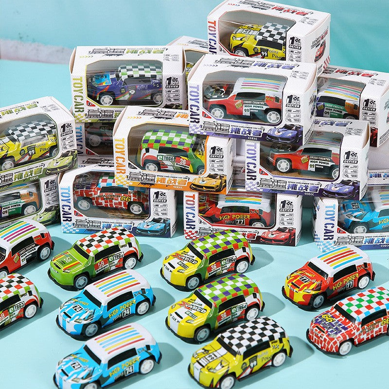 Tin Pull-Back Car Toy Boxed Tin Car Boy Kidsren's Educational Small Gift Kindergarten Whole Class Gift