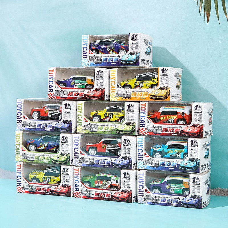 Tin Pull-Back Car Toy Boxed Tin Car Boy Kidsren's Educational Small Gift Kindergarten Whole Class Gift