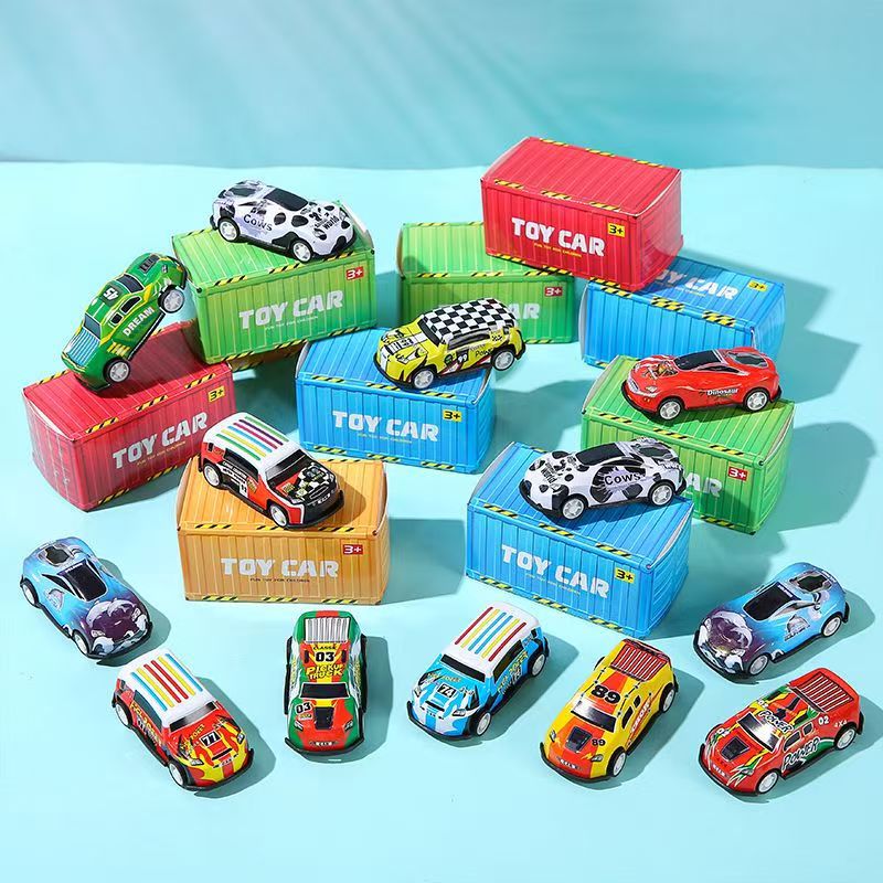 Tin Pull-Back Car Toy Boxed Tin Car Boy Kidsren's Educational Small Gift Kindergarten Whole Class Gift