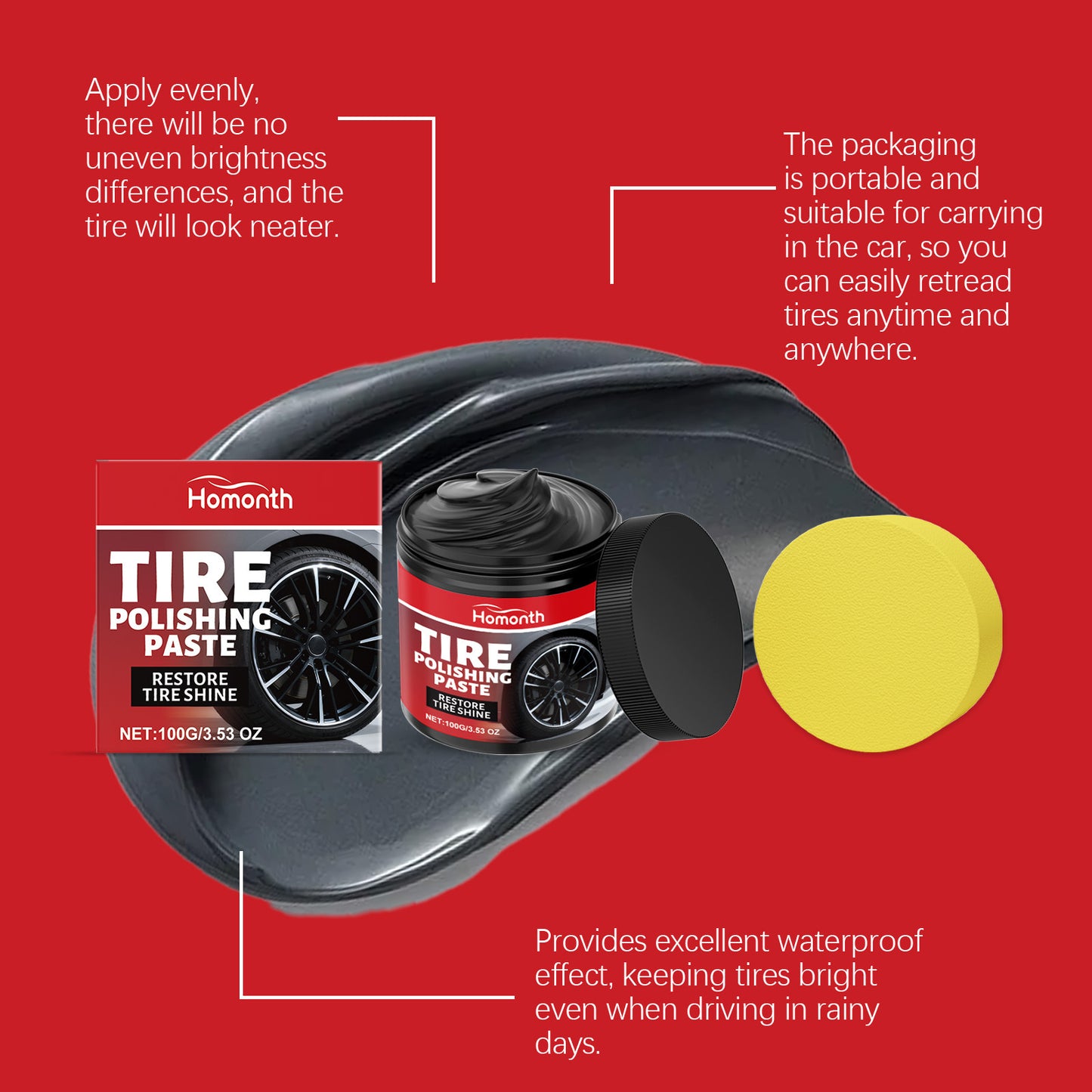 Tire polishing cream