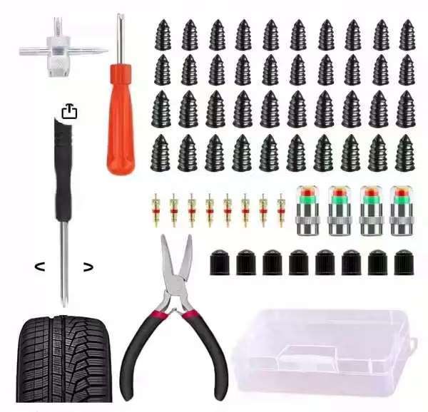 Tire Repair Nail Kit with Screwdrivers
