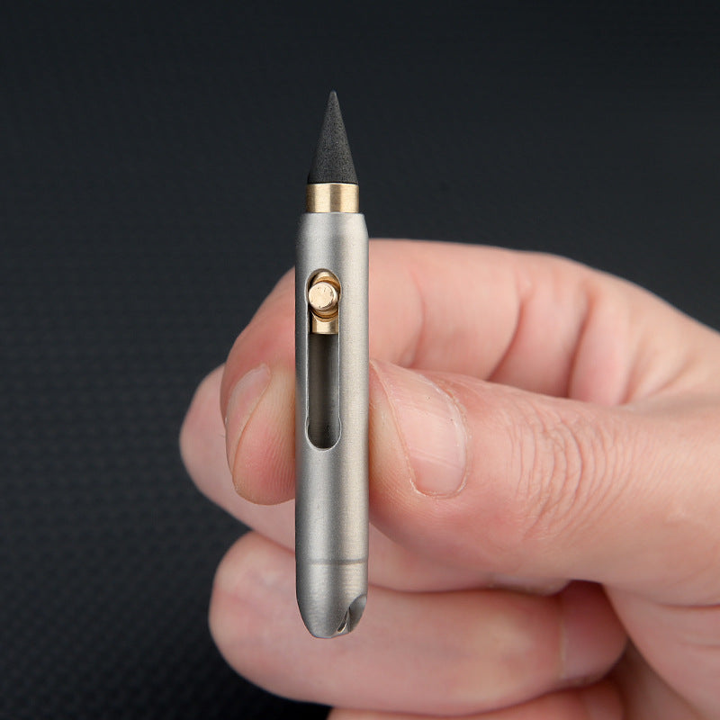 Titanium Alloy Mini Keychain Pencil with Erasable Refills