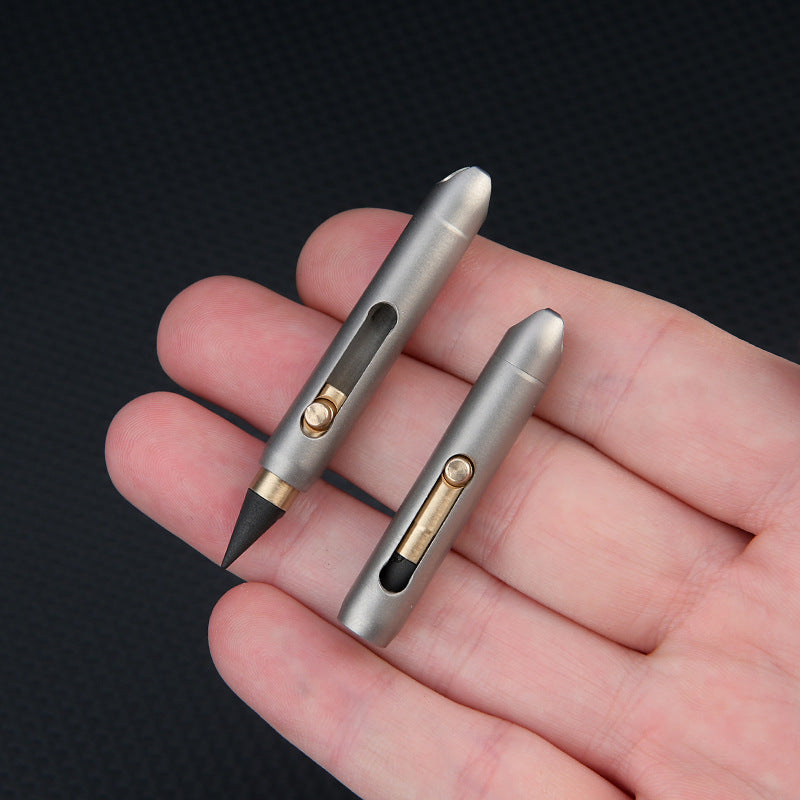 Titanium Alloy Mini Keychain Pencil with Erasable Refills