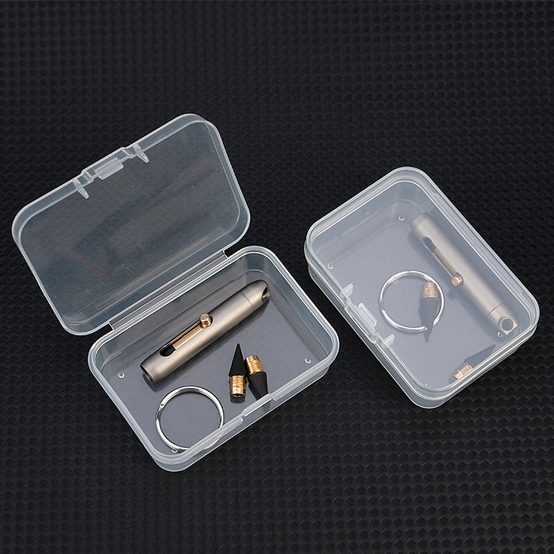 Titanium Alloy Mini Keychain Pencil with Erasable Refills
