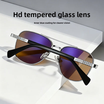 Titanium Alloy Pilot Sunglasses with UV400 Protection