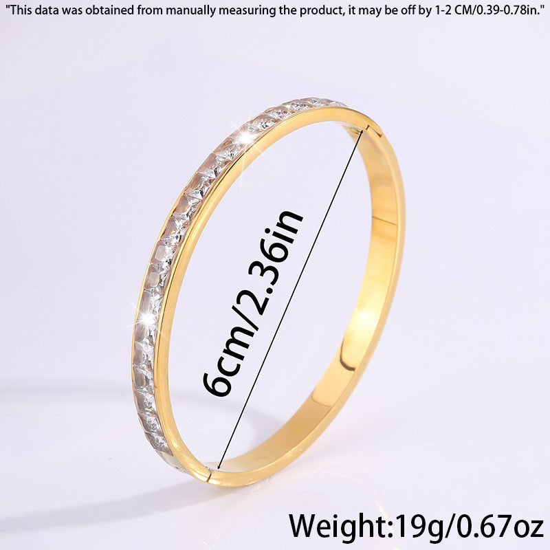 Titanium and steel bracelet set with diamonds