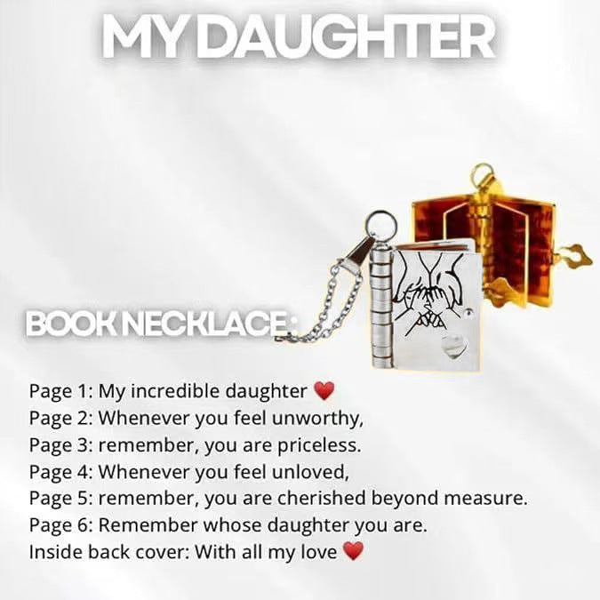 Titanium and steel girls' love letter necklace
