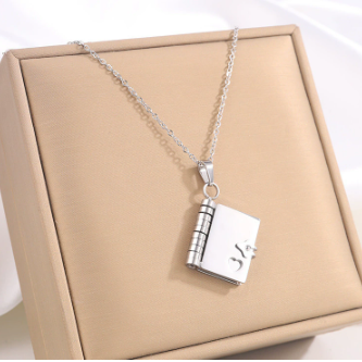 Titanium and steel girls' love letter necklace