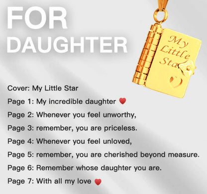 Titanium and steel girls' love letter necklace