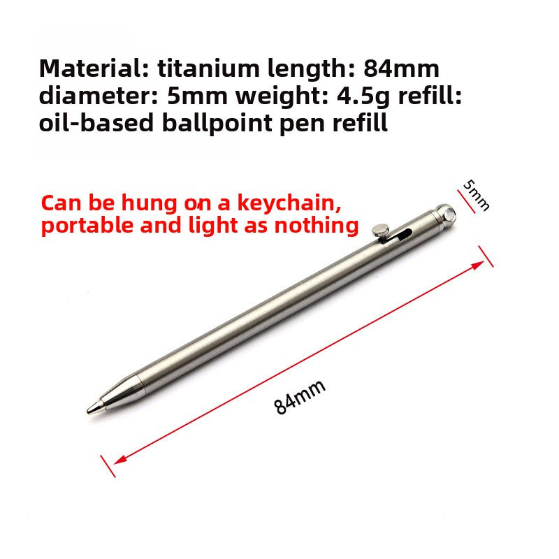 Titanium Bolt Action Keychain Pen