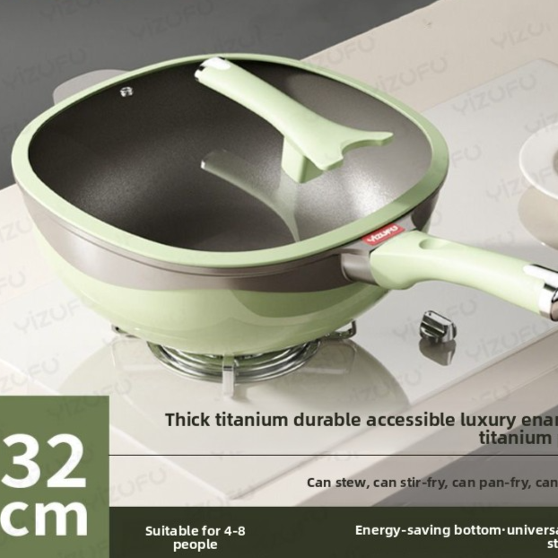Titanium Ceramic Nonstick Frying Pan with Glass Lid