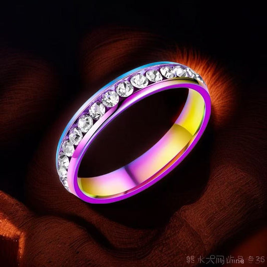 Titanium steel band wedding ring