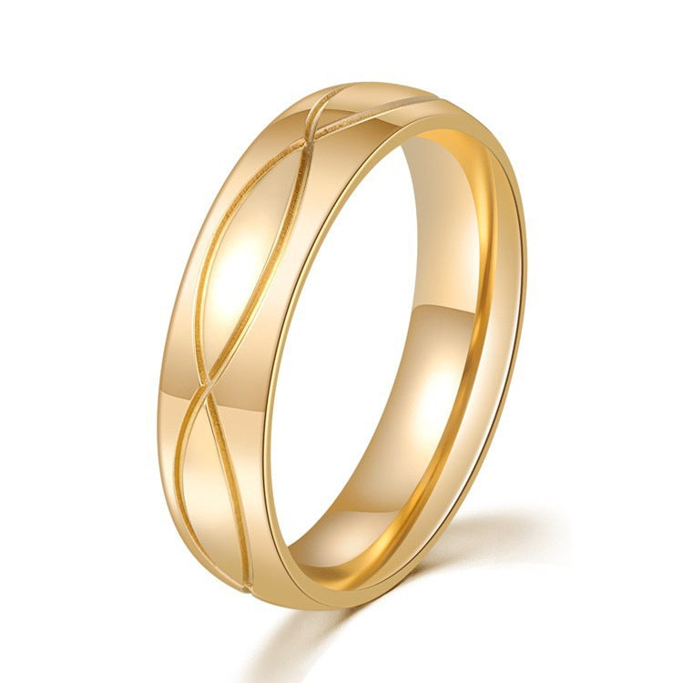 Titanium Steel Couple Rings with Diamonds