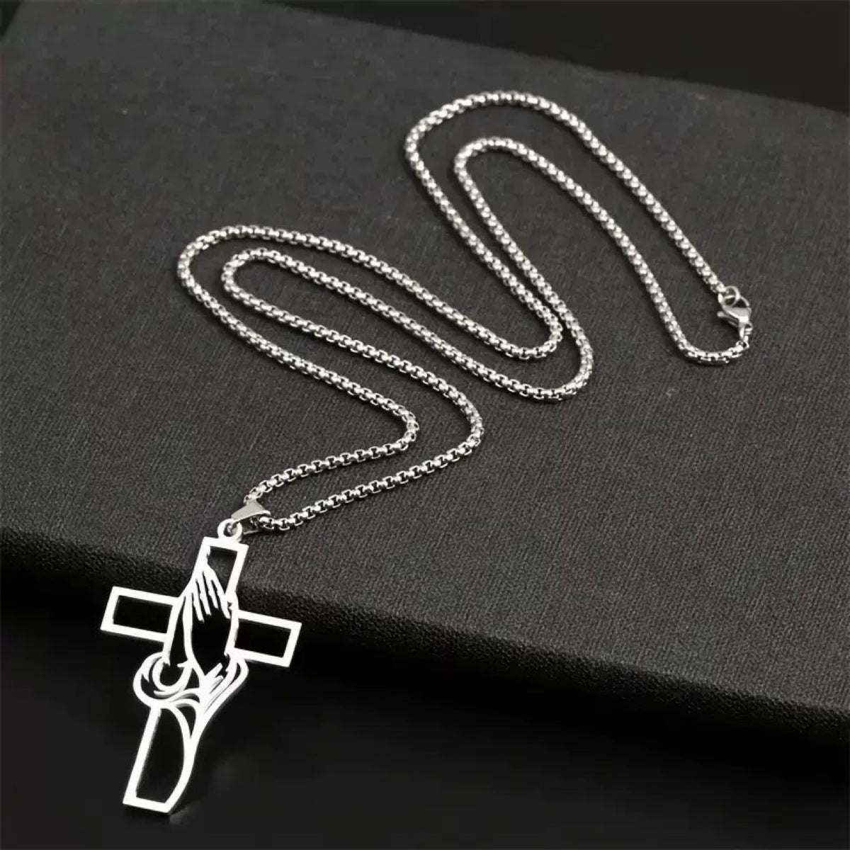 Titanium steel cross necklace