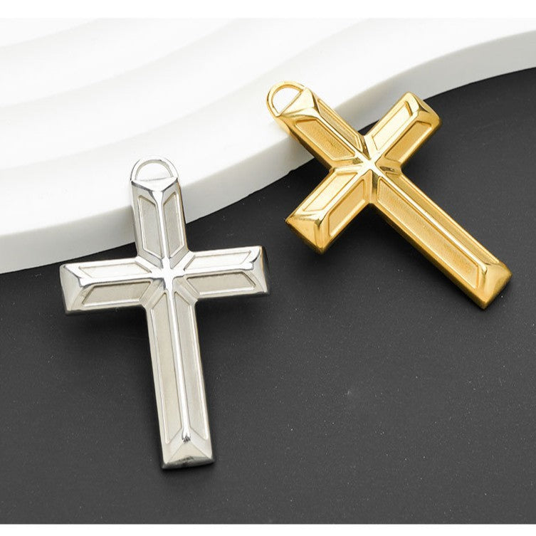 Titanium Steel Cross Pendant Necklace