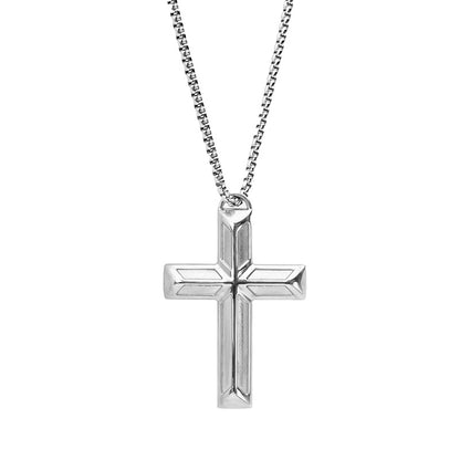 Titanium Steel Cross Pendant Necklace