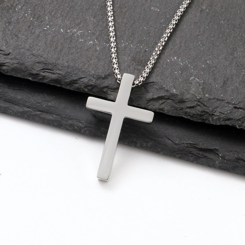 Titanium Steel Cross Pendant Necklace