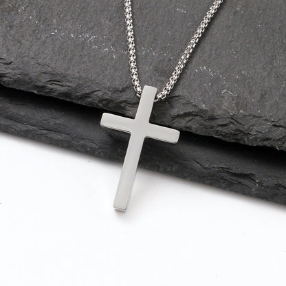 Titanium Steel Cross Pendant Necklace