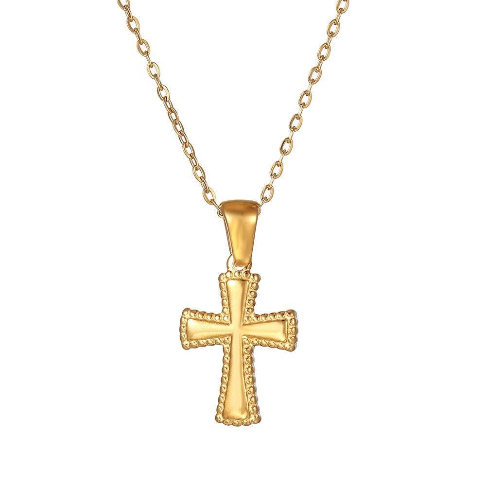Titanium Steel Cross Pendant Necklace