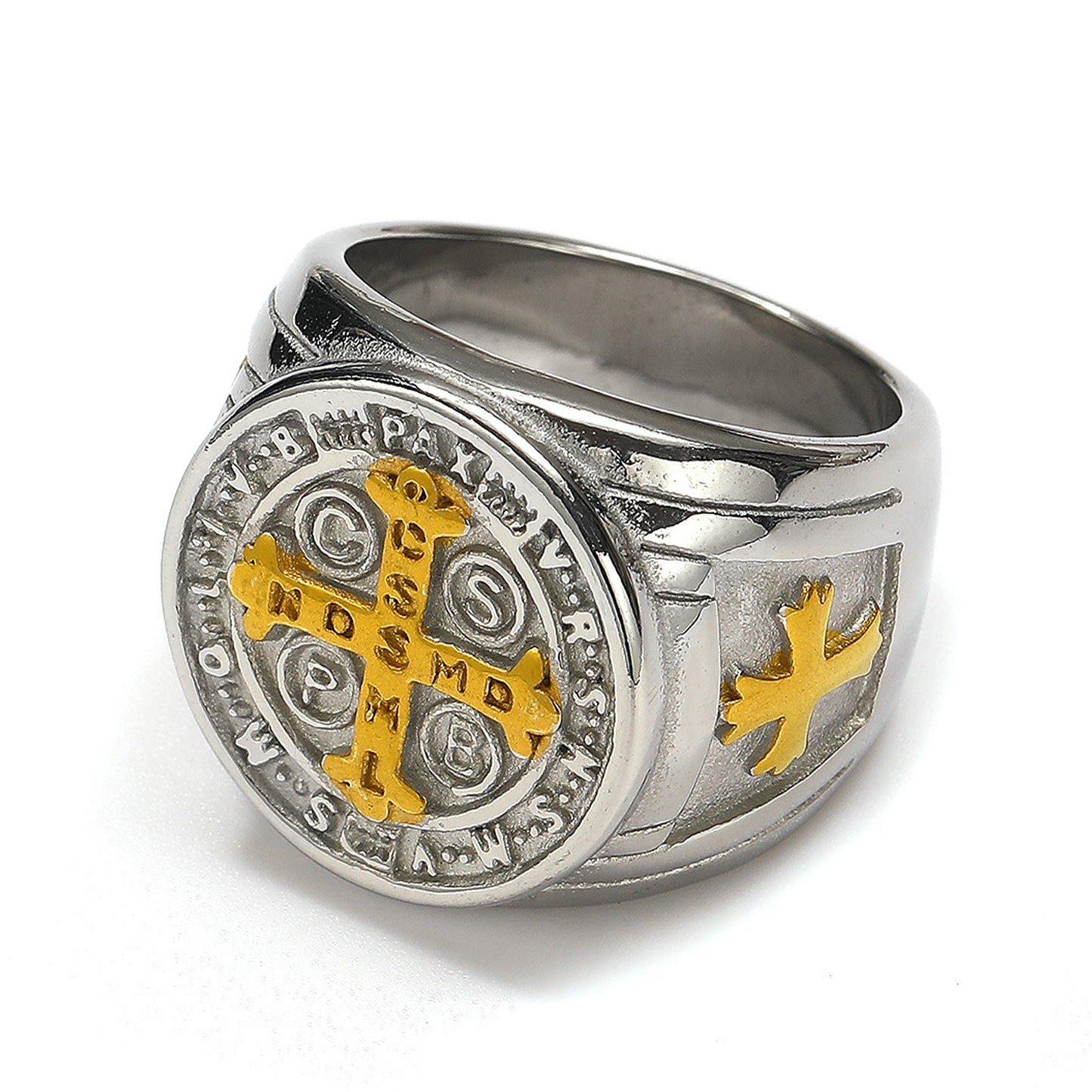 Titanium Steel Cross Ring for Men