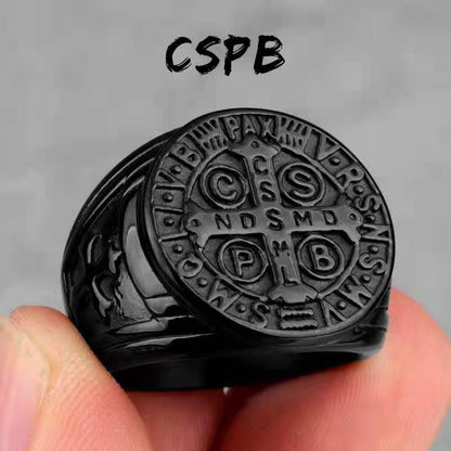 Titanium Steel Cross Ring for Men