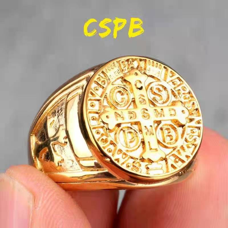 Titanium Steel Cross Ring for Men