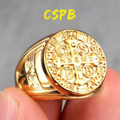 Titanium Steel Cross Ring for Men
