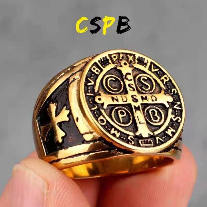 Titanium Steel Cross Ring for Men