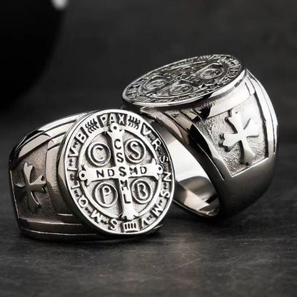 Titanium Steel Cross Ring for Men